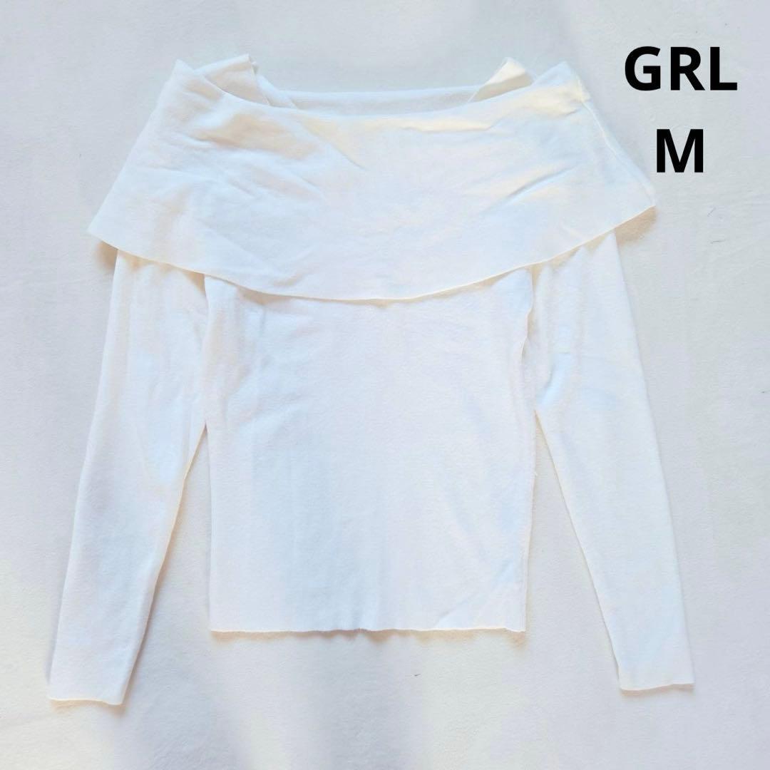グレイル GRL オフショルダー ニット M アイボリー