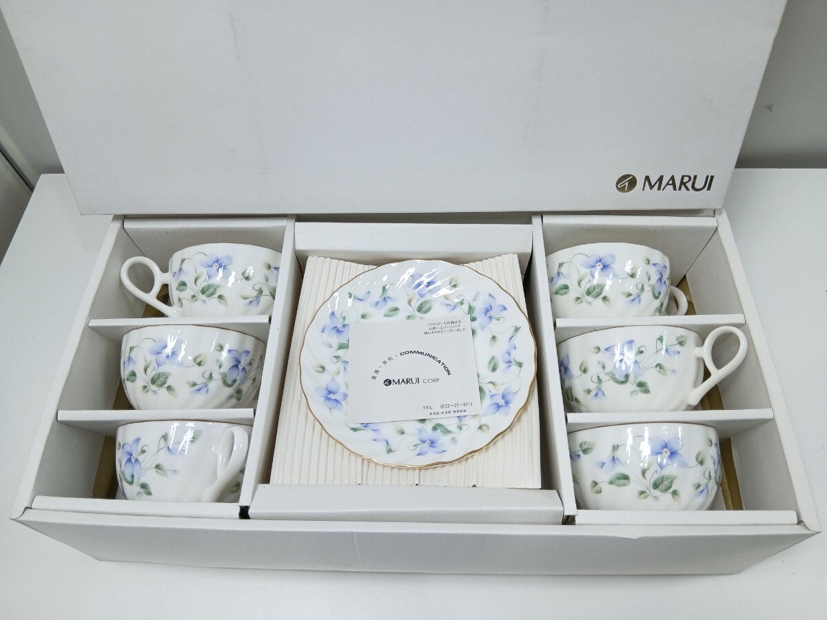 #1490y MARUI カップ ソーサー ５客 花柄 洋食器 コーヒーカップ ティーカップ/和歌山県にて引き取り大歓迎