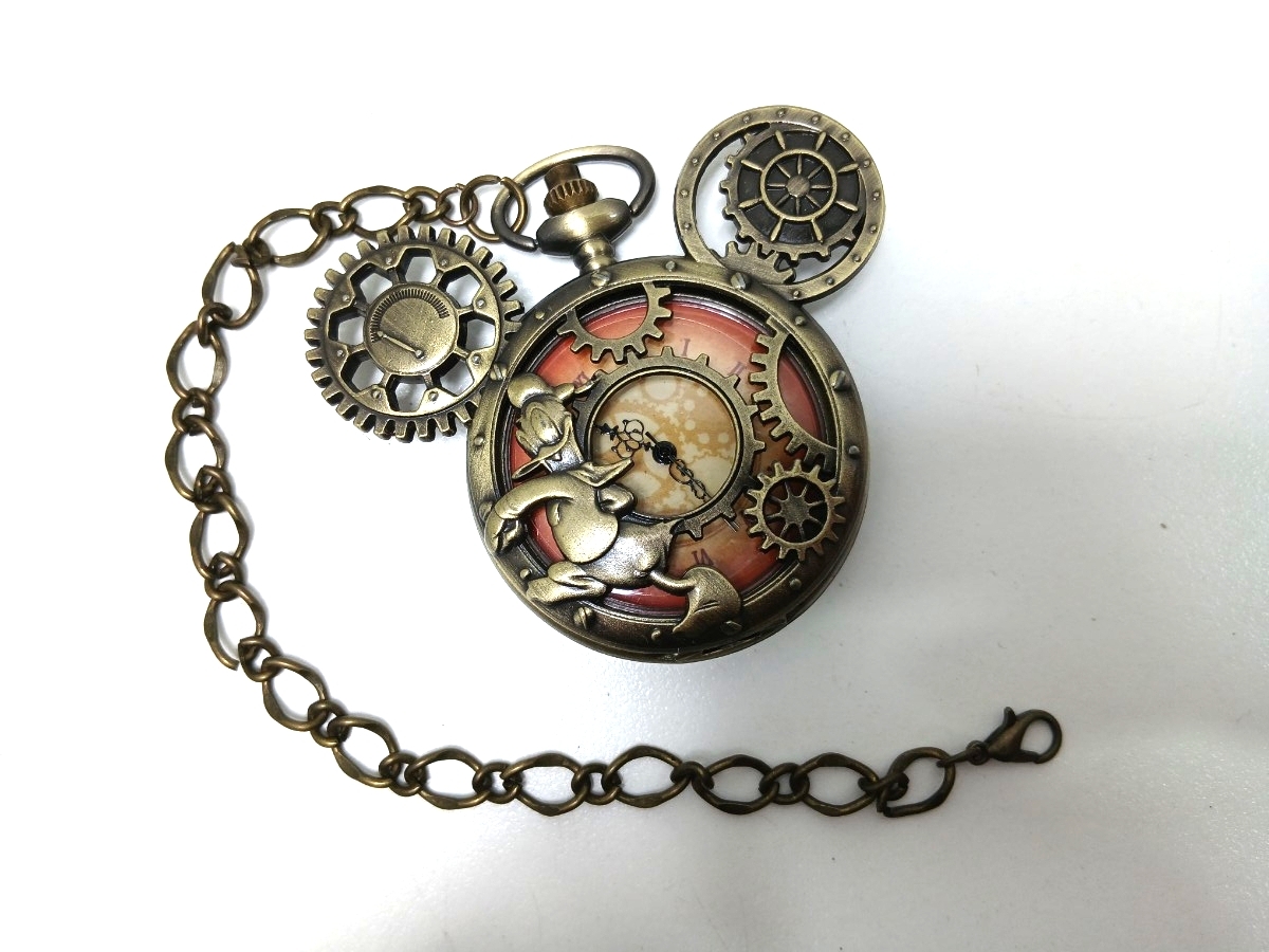 #1521 Disney ディズニー 懐中時計 ドナルドダック アンティーク レトロ/和歌山県にて引き取り大歓迎