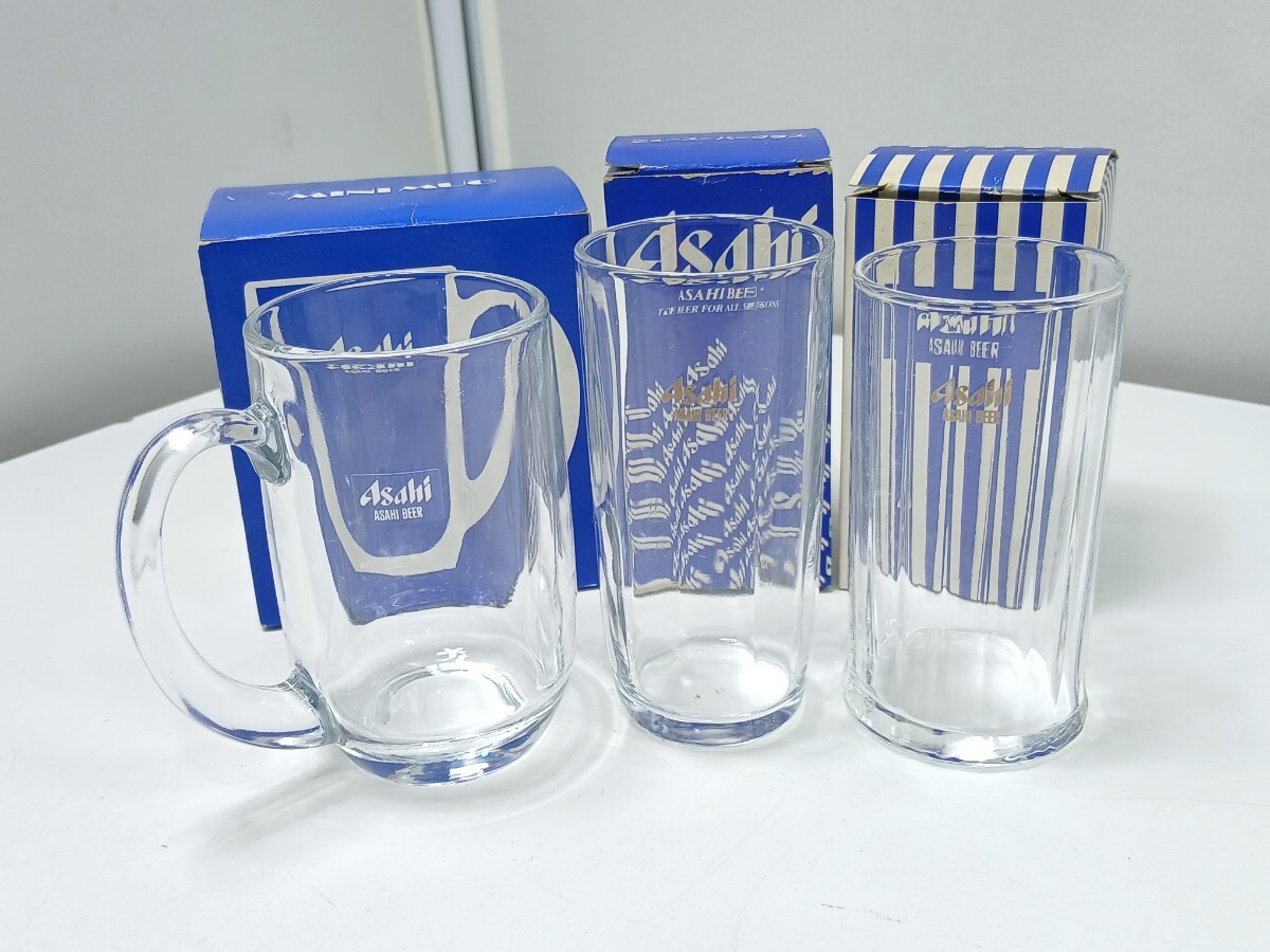 #1586 Asahi アサヒ ひとくちジョッキ グラス マグジョッキ ビールグラス 昭和レトロ/和歌山県にて引き取り大歓迎