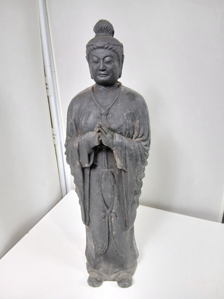 #1447y 月光菩薩 立像 置物 古美術 骨董 仏像 仏教美術/和歌山県にて引き取り大歓迎