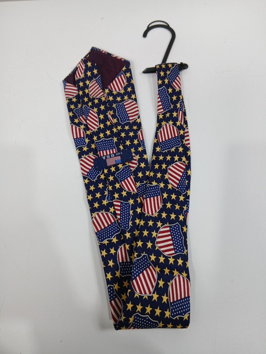 #1437 ネクタイ USA 総柄 星条旗 柄ネクタイ/和歌山県にて引き取り大歓迎