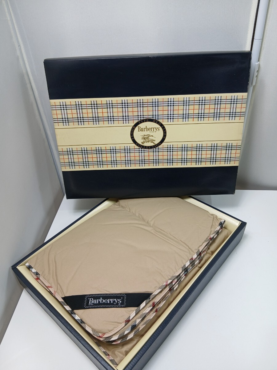 #1481y BURBERRY Burberrys バーバリー 羽毛ひざ掛け チェック/和歌山県にて引き取り大歓迎