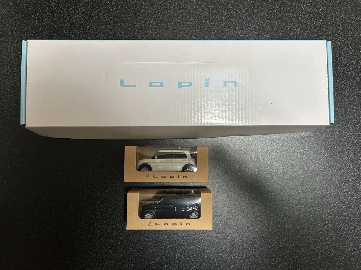 非売品 SUZUKI Lapin プルバックカー 2台セット ピュアホワイトパール ブルーイッシュブラックパール 外箱付き スズキ ラパン ミニカー