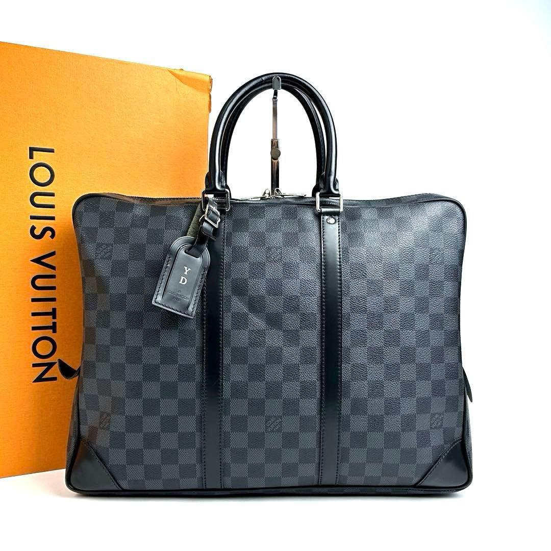 【美品】LOUIS VUITTON ルイヴィトン ダミエグラフィット ポルトドキュマン ヴォワヤージュ PDV N41125 ビジネスバッグ ブリーフケース 