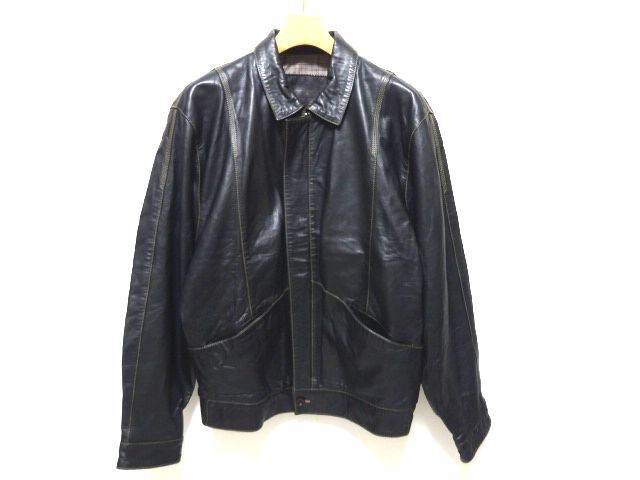YANKO 70s-80s vintage original LEATHER BLOUSON 48 size / ヤンコ レザーブルゾン ライダース 革ジャン メンズ