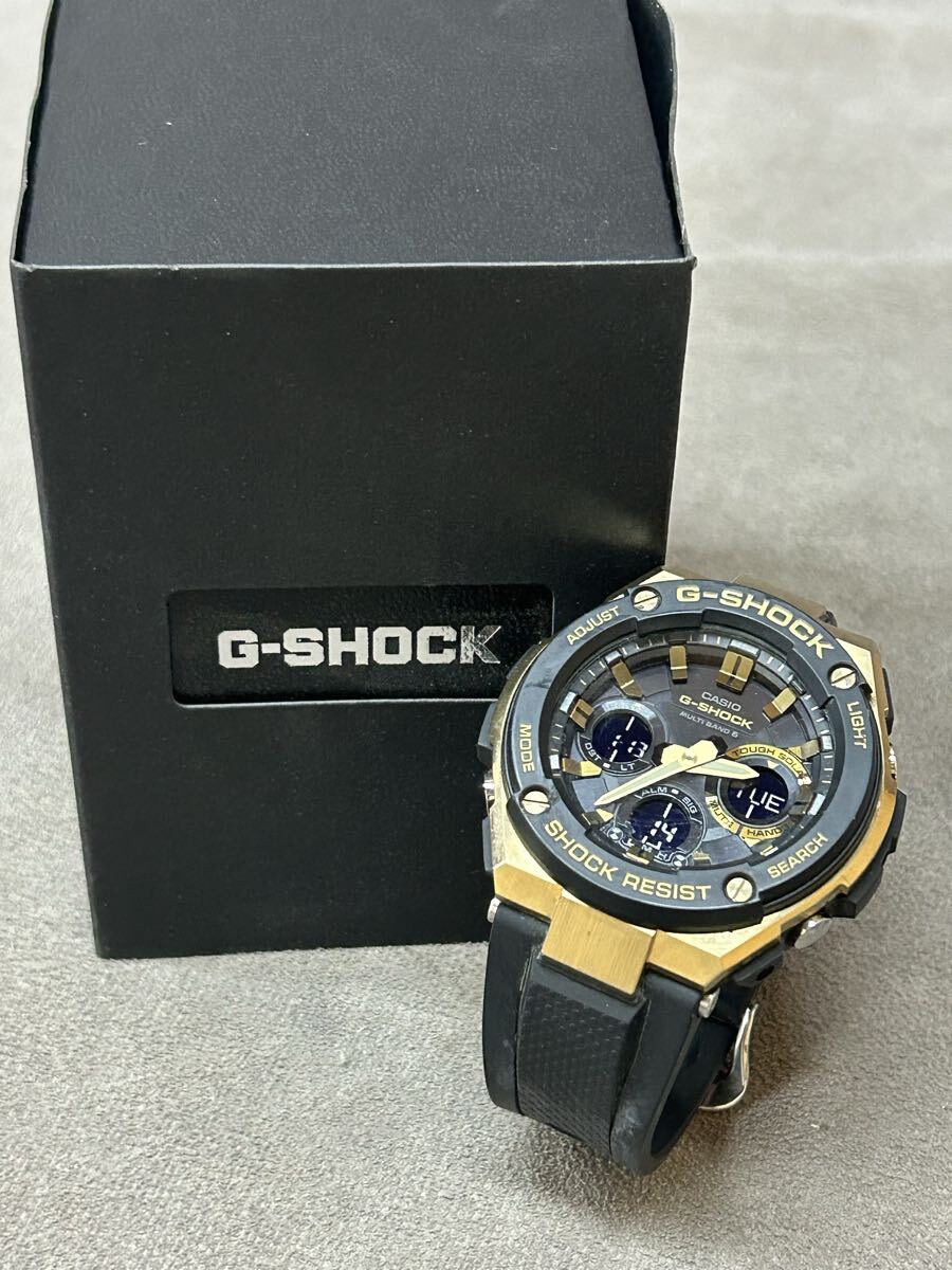 CASIO カシオ G-SHOCK ジーショック G-STEEL 腕時計 GST-W100G 電波ソーラー タフソーラー アナデジ マルチバンド6 動作品 外箱付