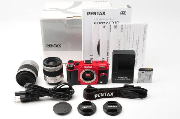 PENTAX ペンタックス Q10 レッド ショット 550数 2レンズ オリジナルボックス入り #98