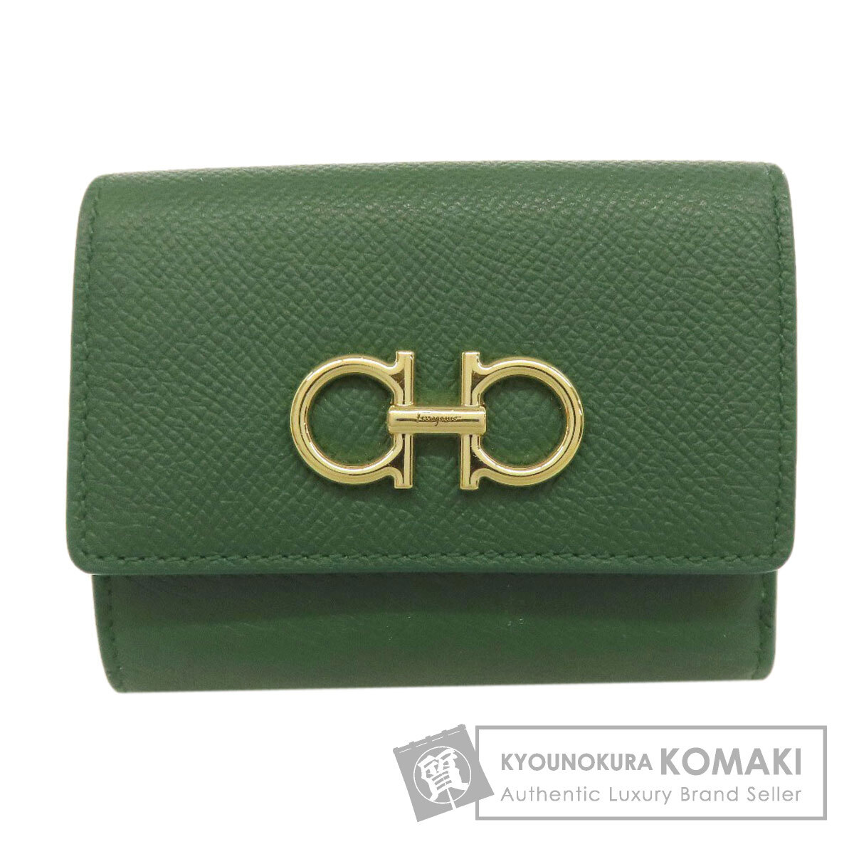 Salvatore Ferragamo サルヴァトーレフェラガモ ガンチーニ金具 二つ折り財布（小銭入れあり） レザー レディース 中古