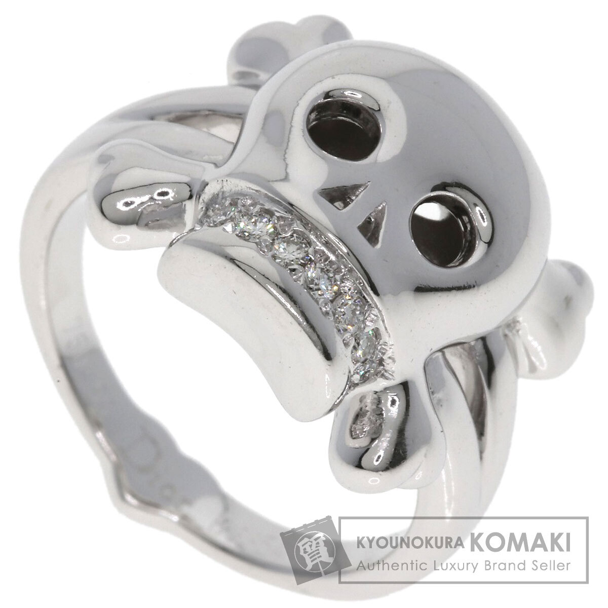 Dior ディオール テト ドゥ モール スカル ダイヤモンド #55 リング・指輪 K18ホワイトゴールド レディース 中古
