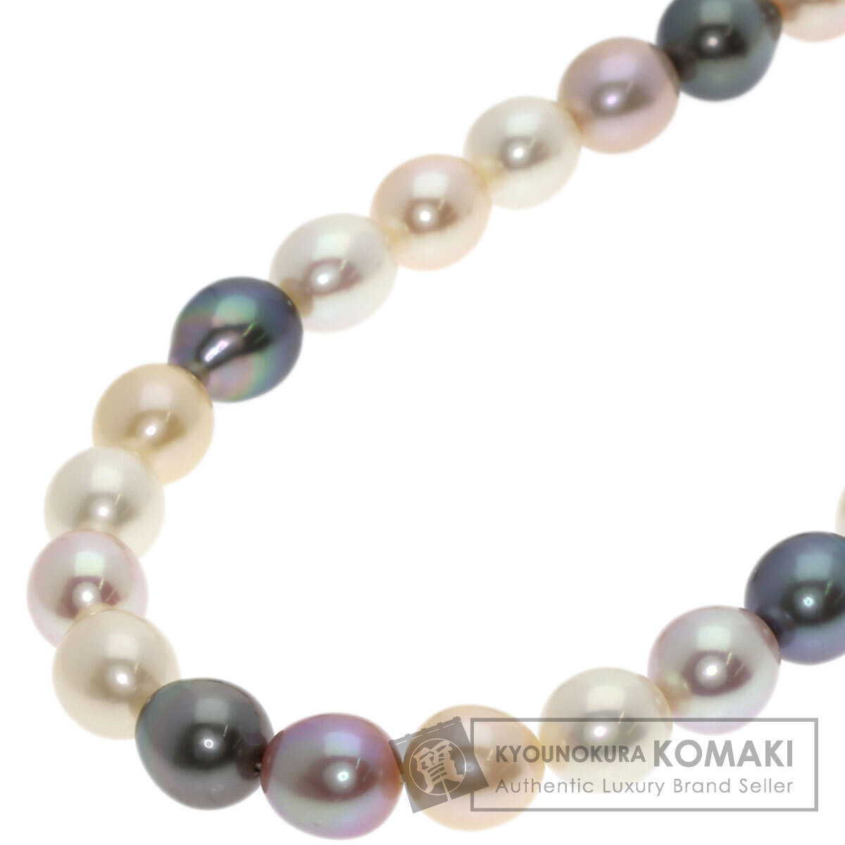 MIKIMOTO ミキモト マルチカラー 淡水パール 真珠 Mチャーム付き ネックレス K18イエローゴールド レディース 中古