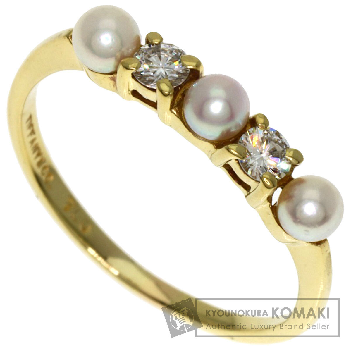 TIFFANY&Co. ティファニー ダイヤモンド パール 真珠 リング・指輪 K18イエローゴールド レディース 中古