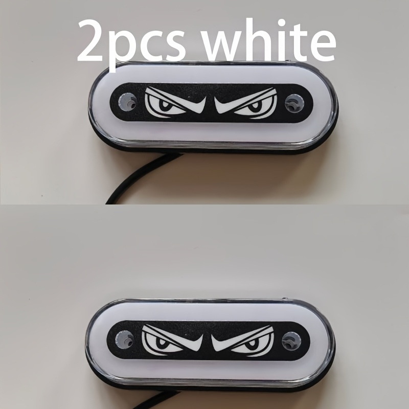 2個セット LED デビルアイライト サイドマーカー 装飾 車用 12-24V 防水 LEDライト ホワイト 白 11.5cm マーカーランプ 配線付き t6453