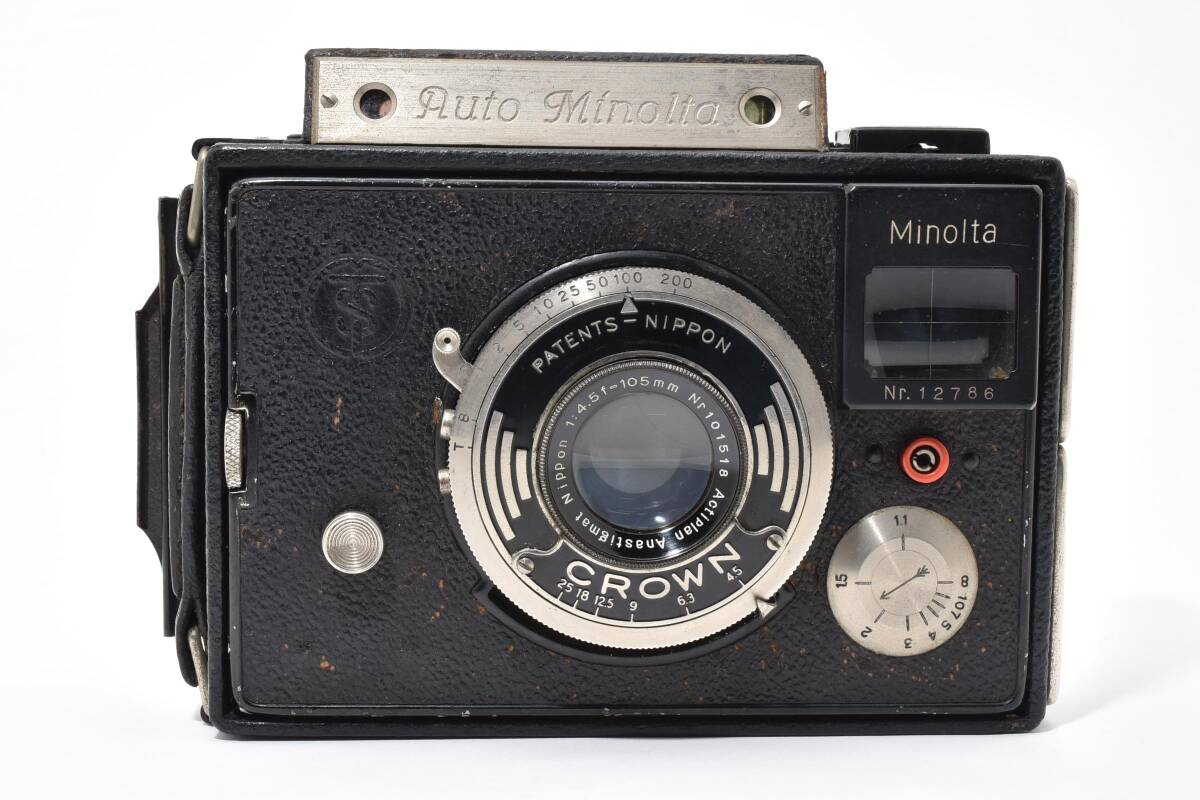 ～激レア＊Minolta ミノルタAuto Press オートプレス 4,5/10.5cm 折りたたみ 乾板カメラ 中判カメラ マキナ型高級カメラ アンティーク