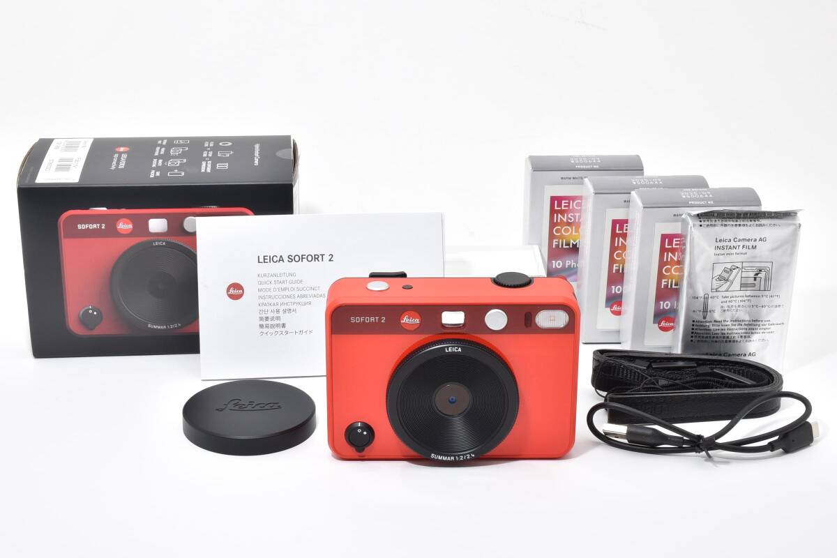 美品＊Leica SOFORT 2 RED ライカ ゾフォート 2 レッド ハイブリッドインスタントカメラ フィルム付