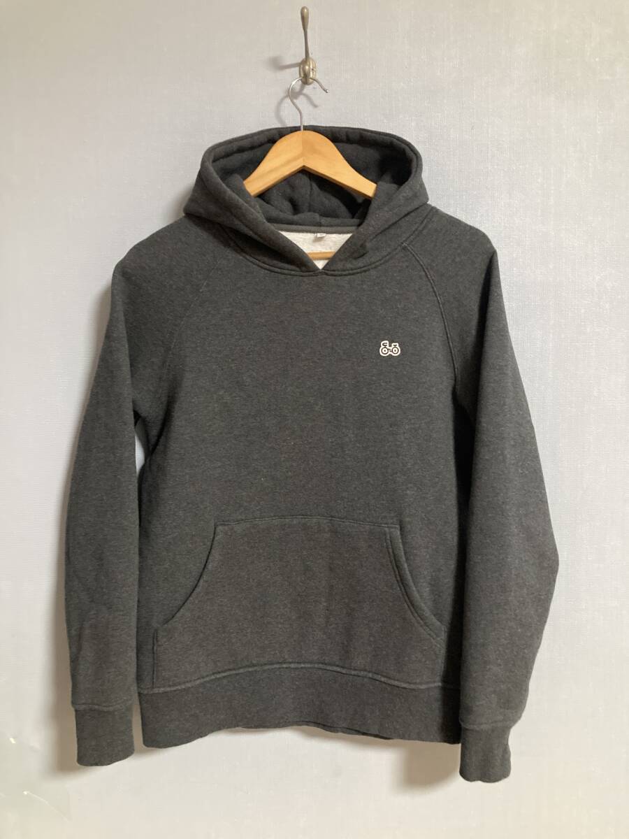 ★KINASHI CYCLE 木梨サイクル スウェットパーカ M グレー ワンポイントロゴ パーカー フーディー