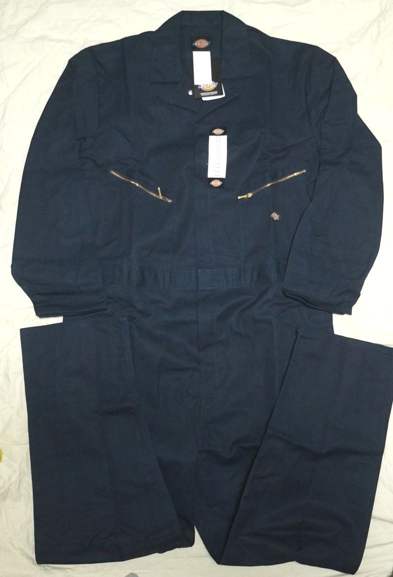 新品 Dickies 長袖ツナギ XL 紺 ディッキーズ オールインワン つなぎ ALLINONE カバーオール COVERALL ロングスリーブ