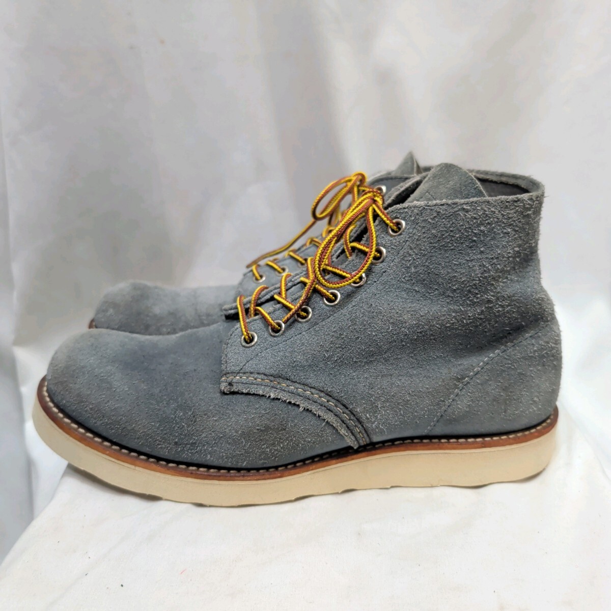 希少/廃盤【新品ソール交換済】RED WING レッドウィング 8144 クラシックラウンド 8.5/26.5 スレートブルー スエード ワークブーツ