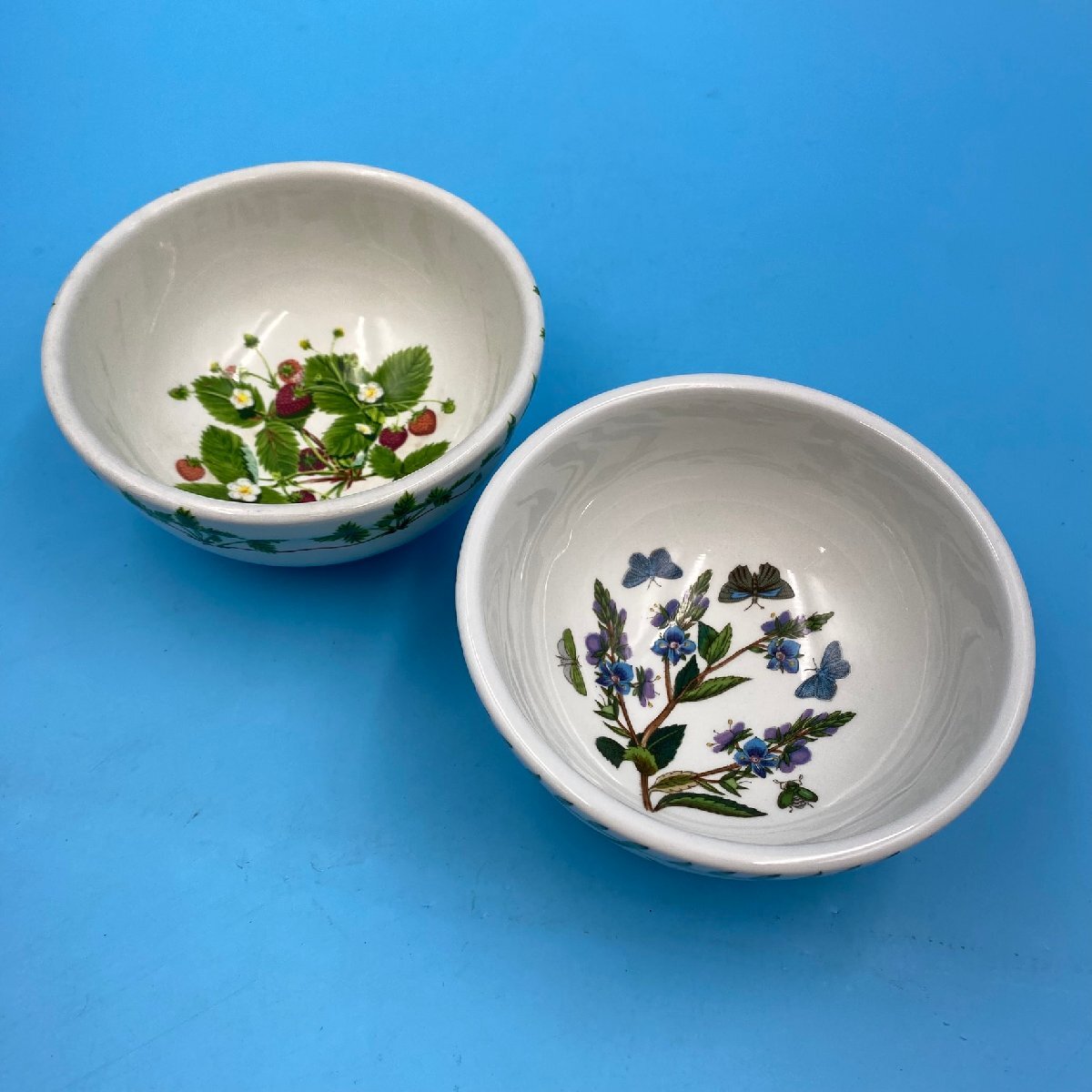 【21412Q125】ボウル 2個セット ポートメリオン Portmeirion BOTANIC GARDEN SUMMER STRAWBERRIES 蝶 イチゴ 洋食器 小鉢 レトロ