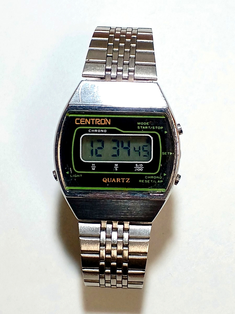 希少【稼働】CENTRON セントロン クロノグラフ デジタル 腕時計 オールド レトロ アンティーク ヴィンテージ 
