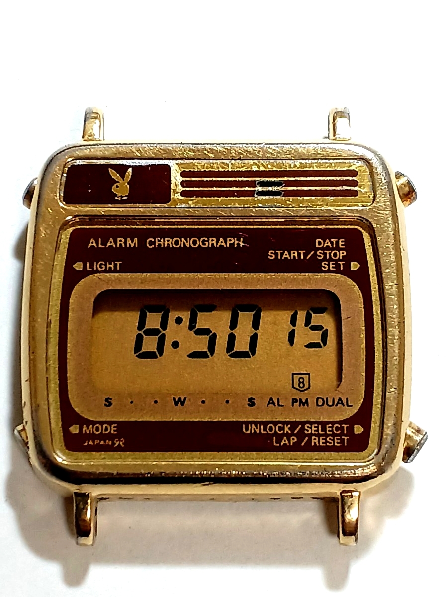 【稼働】希少レア SEIKO セイコー ALBA アルバ PLAYBOY プレイボーイ コラボモデル デジタル 腕時計 オールド レトロ アンティーク