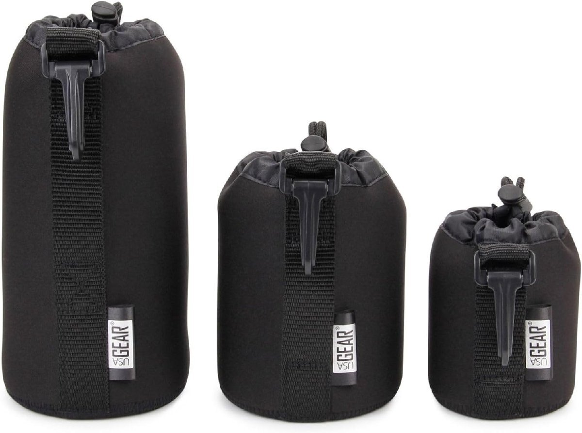 USA Gear FlexARMOR レンズ ケース ポーチ 3個セット 保護ネオプレン 日本正規品