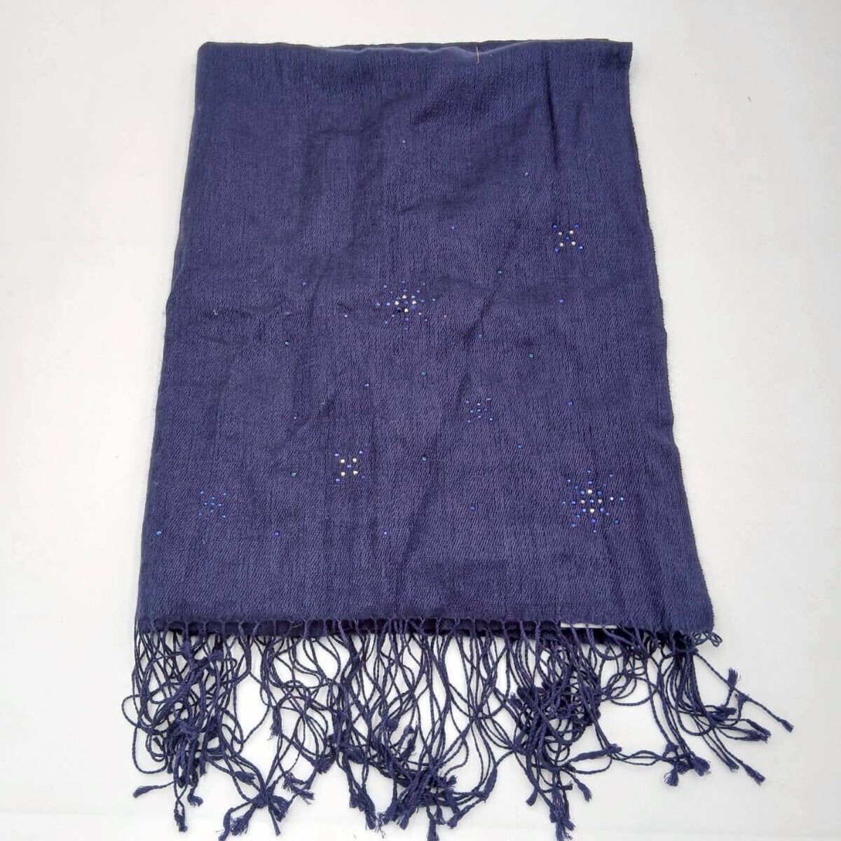 ストール マフラー シルク　アンテプリマ　ANTEPRIMA ネイビー　150cm×50cm
