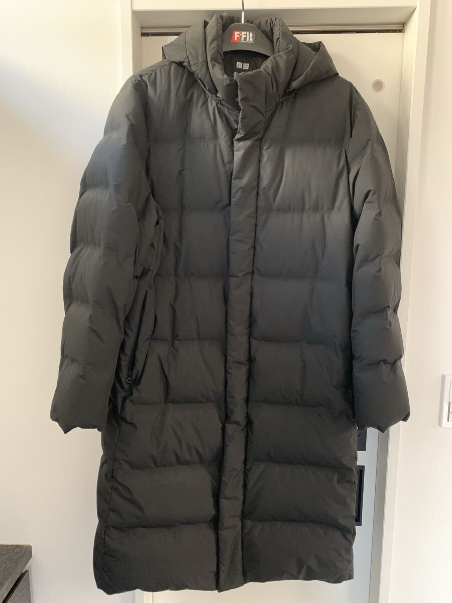 未使用 美品 UNIQLO ユニクロ ダウンパーカー シームレス ダウンコート ロング XXL ブラック ダウン ジャケット ３L Large BLACK ブラック