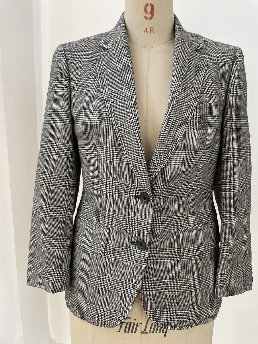 良品 バーバリー Burberry レディース 女性 ジャケット 千鳥 グレンチェック 9AB2 テーラードジャケット 