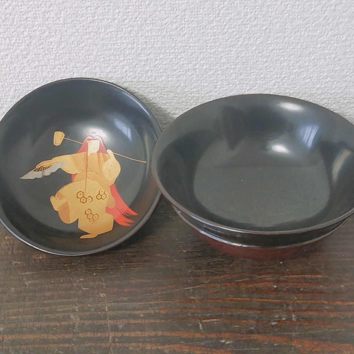 ★アンティーク★　輪島塗　蒔絵　歌舞伎絵　吸い物椀　煮物椀　 漆器　 木製