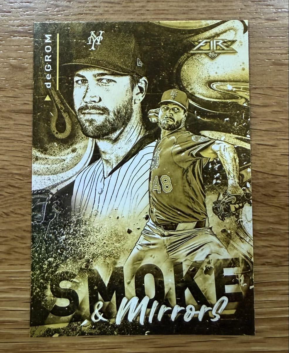 2021 Topps Fire ジェイコブ・デグロム Jacob deGrom Smoke and Mirrors Gold Minted #SM-12