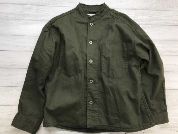 アメリカンホリック AMERICAN HOLIC アメカジ ミリタリー バンドカラー ツイル シャツジャケット レディース コットン100% M カーキ