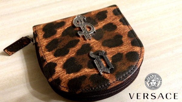 極上激レア◆新品未使用品◎VERSACE 豹柄ドル×ヴェルサーチロゴデザイン コインケース 小銭入れ ヴェルサーチ ベルサーチ