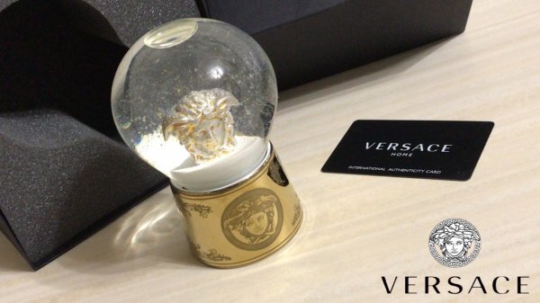 保管品◎最高級◇VERSACE×ROSEN THAL Snowdome スノードーム 置き装飾 メデューサゴールド 高級品 ヴェルサーチ