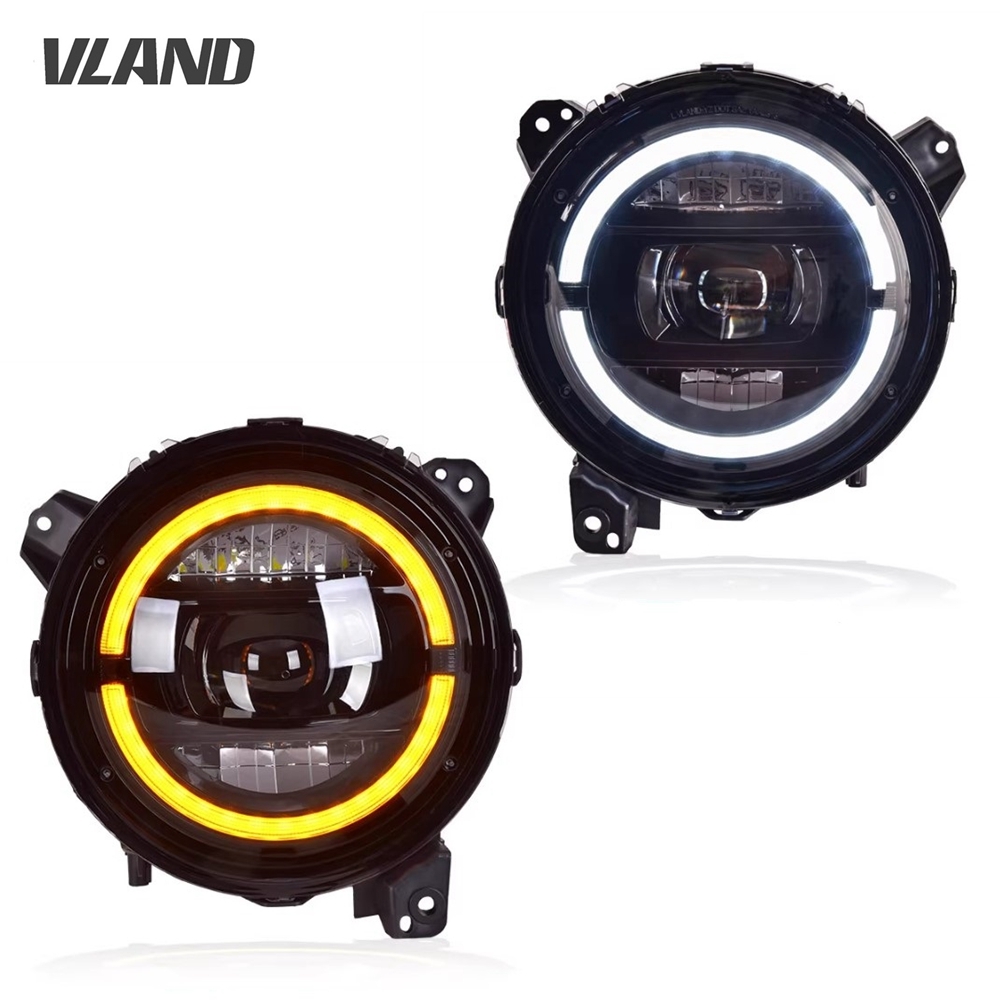 VLAND ジープ JLラングラー ヘッドライト 国内仕様カットライン オープニング機能搭載 オンオフ切替可 流れるウィンカー（0313A）