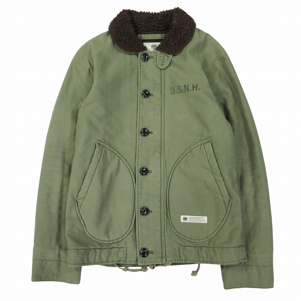 NEIGHBORHOOD ネイバーフッド N-1D C-JKT デッキジャケット ブルゾン オリーブ 142NYNH-JKM01 サイズS メンズ 【中古】