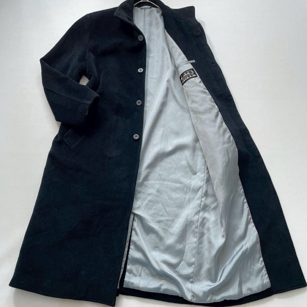 【ビッグサイズ】LAZY HILLS レイジーヒルズ ロング チェスターコート アンゴラ70％ 2XL ブラック 黒 ウール ビジネス 通勤 フォーマル