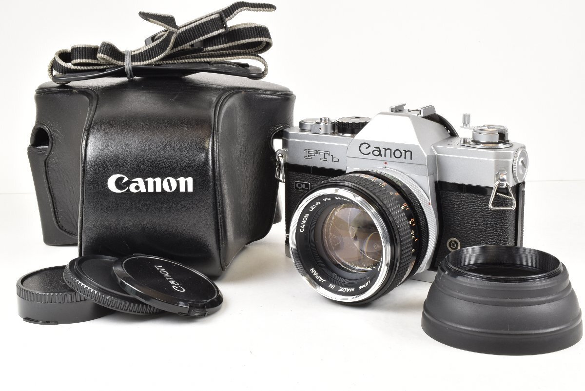 Canon キヤノン FTB QL フィルムカメラ 一眼レフ + FD 50mm F1.4 O レンズ付 露出計動作確認済 付属品多数 現状品