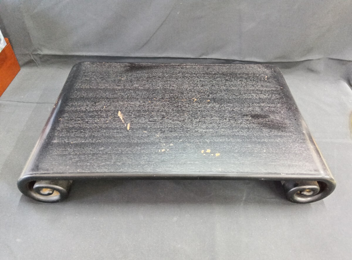 ふじ印 15号 巻き足 木製 花台 飾台 香炉台 盆栽台 飾り台 置台 華道具 茶道具