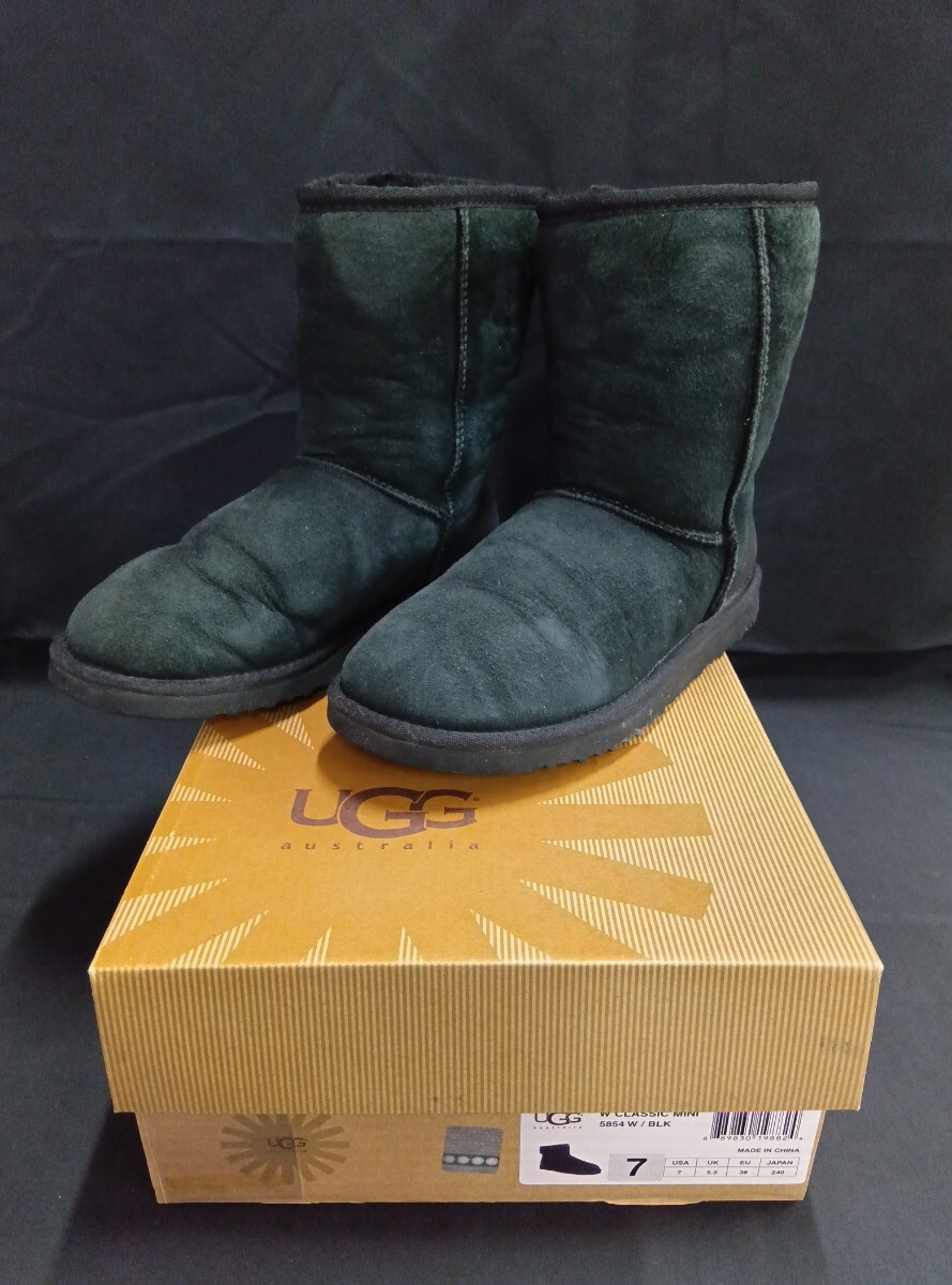 UGG アグ W CLASSIC MINI 5854W/BLK 24cm レディース ムートンブーツ ショートブーツ アグ ブーツ ブラック クラシックミニ