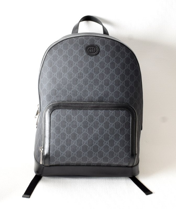 未使用品 GUCCI グッチ 【GGスプリーム バックパック リュック ブラック 704017 】メンズ インターロッキングG