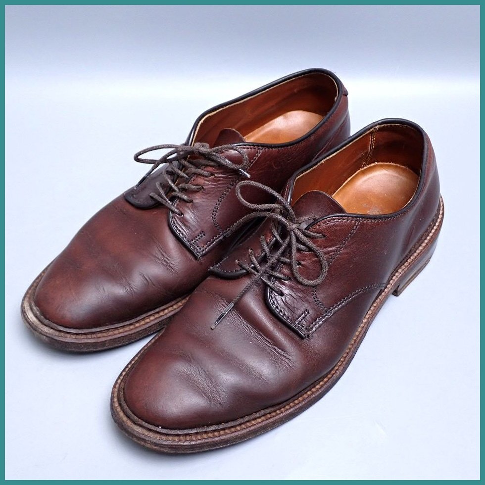 ★Alden/オールデン 29364F アンラインド プレーントゥ クロムエクセル レザーシューズ 6.5/26cm相当/ダークブラウン/保管袋付&0843000311