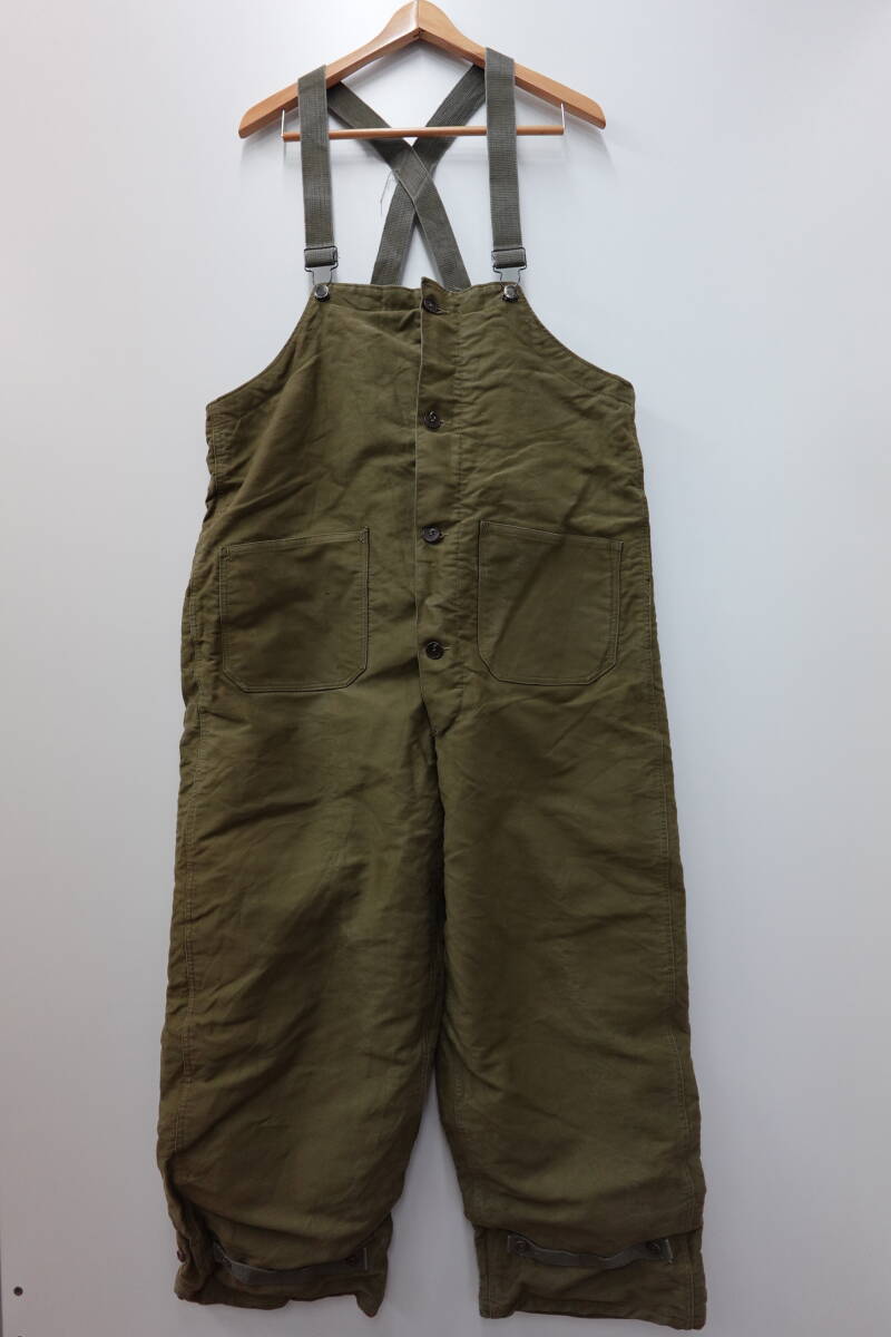 37W 米軍実物 VINTAGE U.S.NAVY デッキパンツ コの字 オールインワン つなぎ【S～Mサイズ相当】ビンテージUSA古着