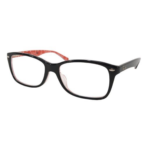 Ray-Ban レイバン 伊達メガネ プラスチック ブラック レッド 度無し ケース クロス付き サングラス フレーム RB5228F 2479 55□17 140