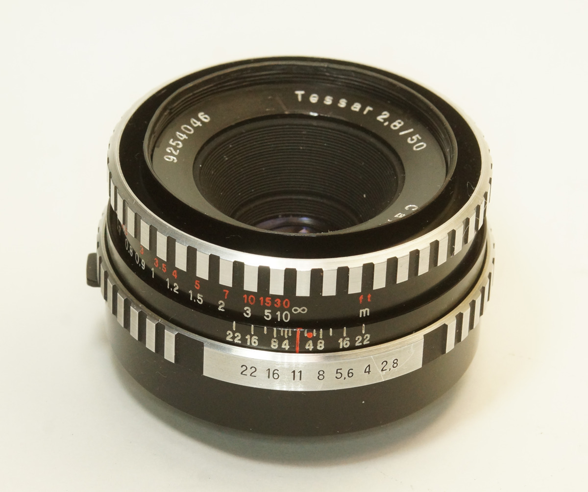 ドイツ製 Carl Zeiss Jena Tessar 2.8/50 ゼブラ M42 919NB-046 絞込レバー 銀文字 後期型 70年代