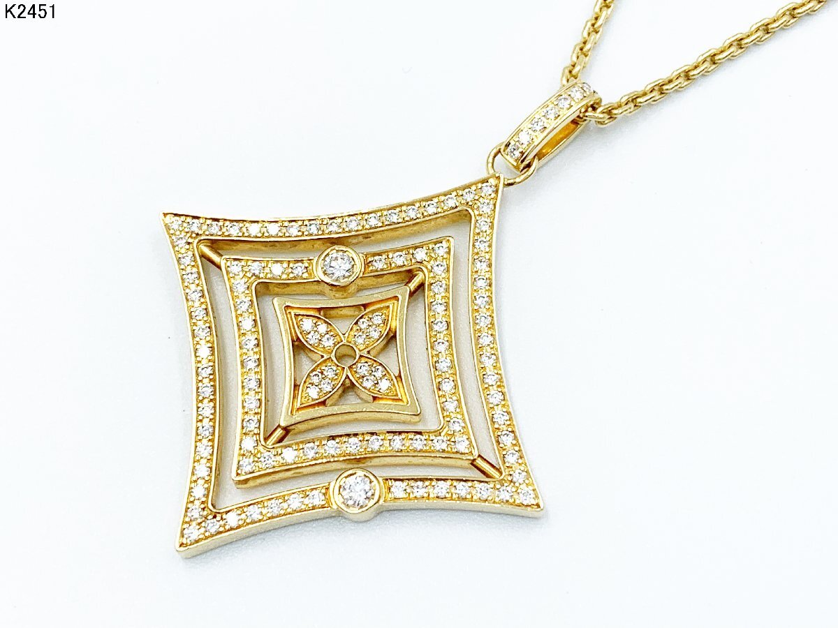 正規品 LOUIS VUITTON ルイヴィトン パンダンティフ イディール ブロッサム ディアモン K18YG ダイヤモンド ネックレス アクセサリー K2451