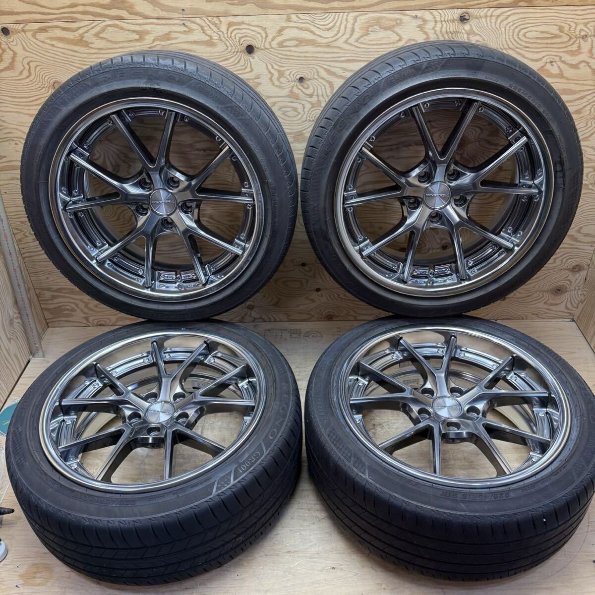 R8119 ウェッズ マーベリック MV905S SL ホイール 4本 18インチ 8J +30 5H 5穴 PCD114.3 プレミアムシルバー WEDS 深リム セダン