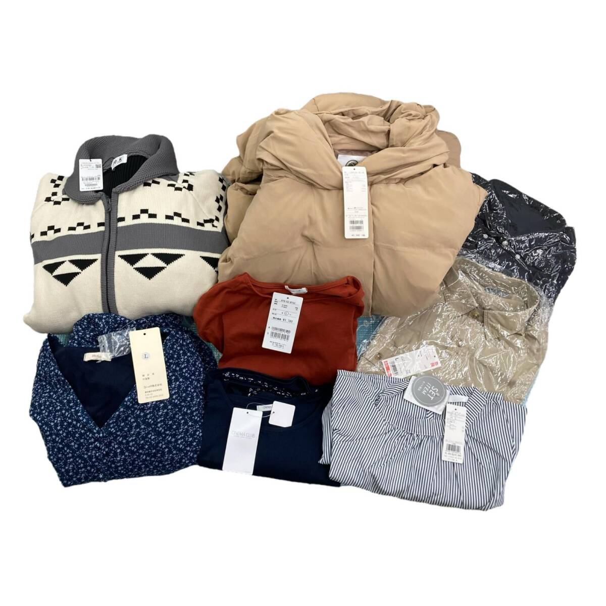 186004 タグ付き　Lサイズ　冬　春　秋　服 レディース 8点まとめ売り