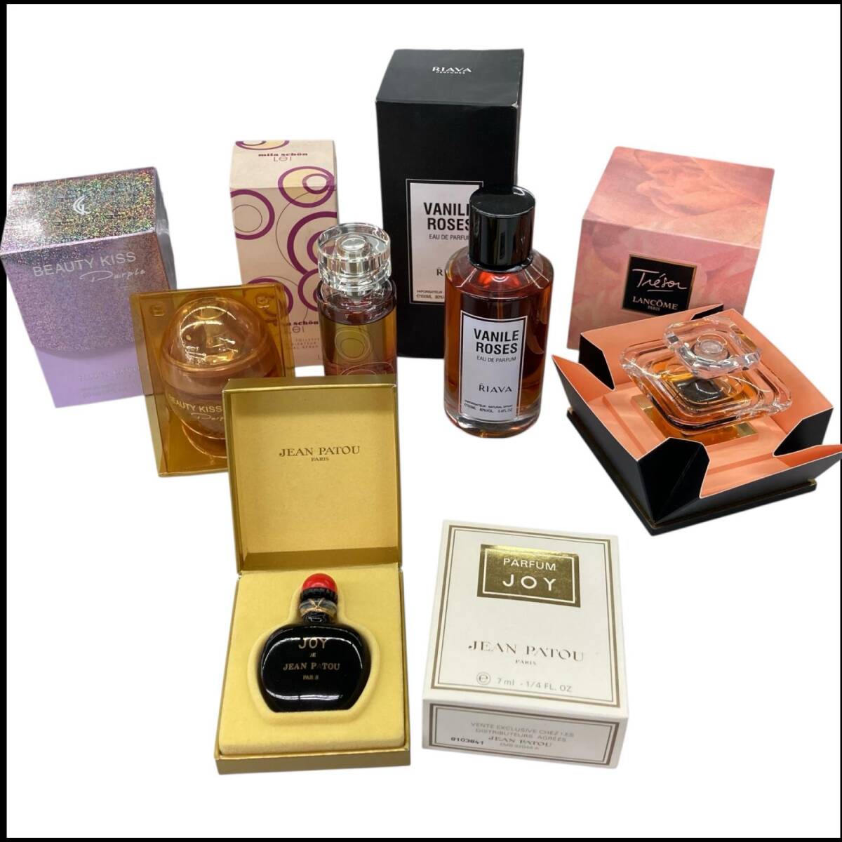 19990 香水 箱入り 5点 LANCOME ランコム JEANPATOU ジャンパト mila schon ミラショーン RIAVA リアバ / ビューティーキス 5点まとめ売り