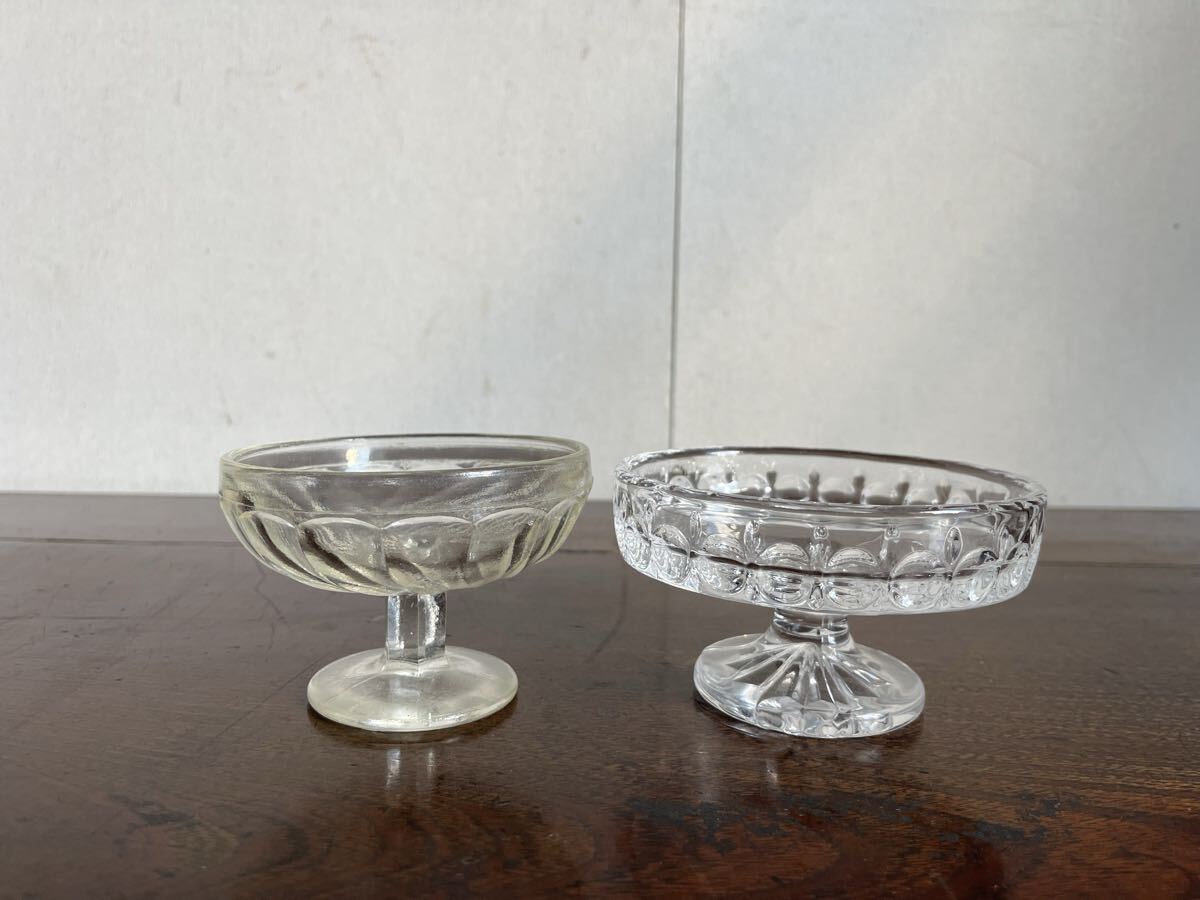美品 昭和レトロ パフェグラス 純喫茶 プリン皿 パフェ皿 アンティーク ヴィンテージ 氷カップ グラス 古道具 骨董 食器 趣味 レトロ 